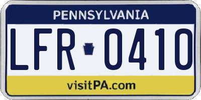 PA license plate LFR0410