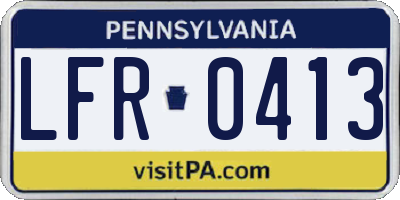 PA license plate LFR0413