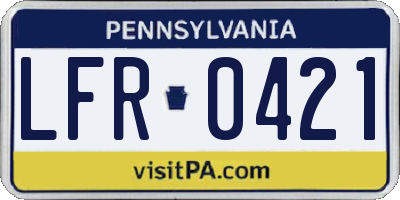 PA license plate LFR0421