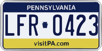 PA license plate LFR0423
