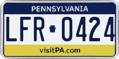 PA license plate LFR0424