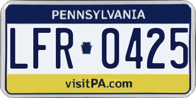 PA license plate LFR0425