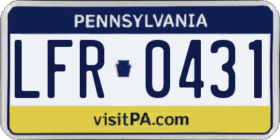 PA license plate LFR0431