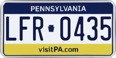 PA license plate LFR0435