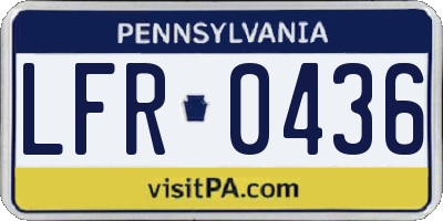 PA license plate LFR0436