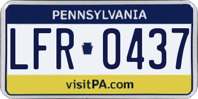 PA license plate LFR0437