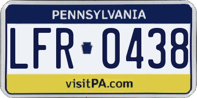 PA license plate LFR0438