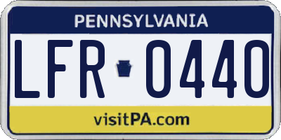 PA license plate LFR0440