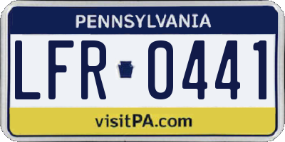 PA license plate LFR0441