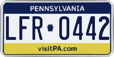 PA license plate LFR0442