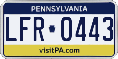 PA license plate LFR0443