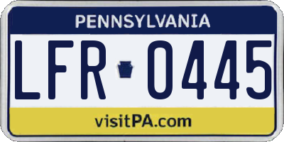 PA license plate LFR0445