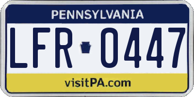 PA license plate LFR0447