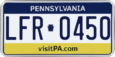 PA license plate LFR0450