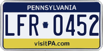 PA license plate LFR0452