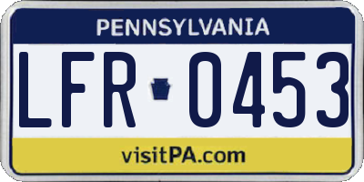 PA license plate LFR0453