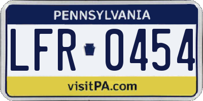 PA license plate LFR0454