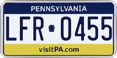 PA license plate LFR0455