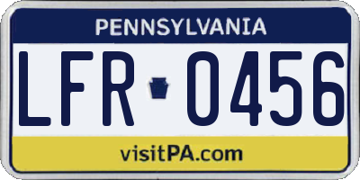 PA license plate LFR0456