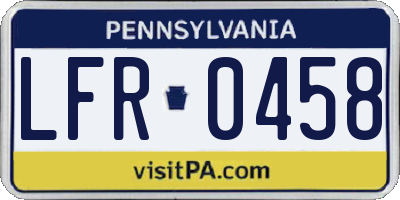 PA license plate LFR0458