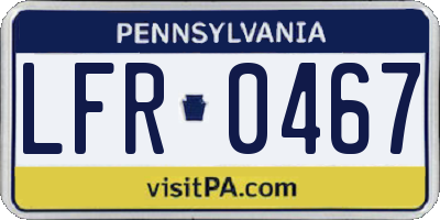 PA license plate LFR0467