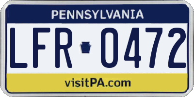 PA license plate LFR0472