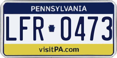 PA license plate LFR0473