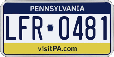 PA license plate LFR0481
