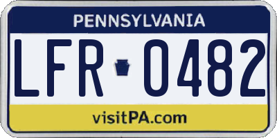 PA license plate LFR0482