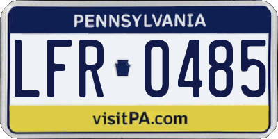 PA license plate LFR0485