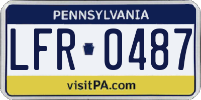 PA license plate LFR0487