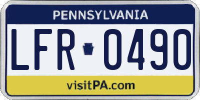 PA license plate LFR0490