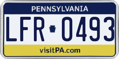 PA license plate LFR0493