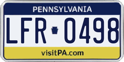 PA license plate LFR0498