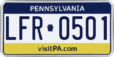 PA license plate LFR0501