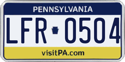 PA license plate LFR0504