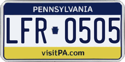 PA license plate LFR0505