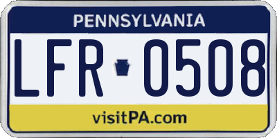 PA license plate LFR0508