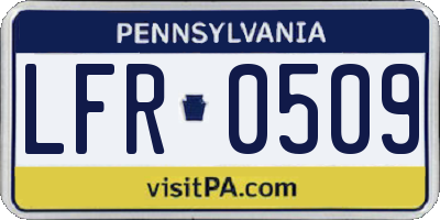 PA license plate LFR0509