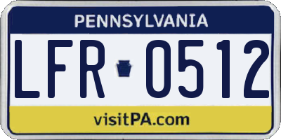 PA license plate LFR0512