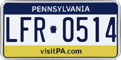 PA license plate LFR0514