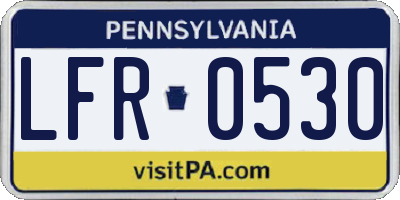 PA license plate LFR0530
