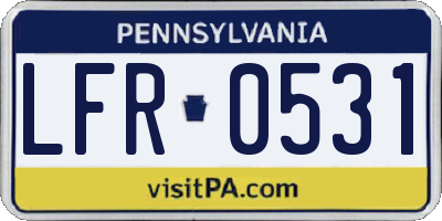 PA license plate LFR0531