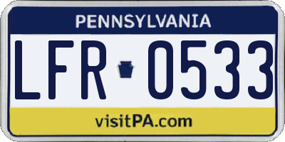 PA license plate LFR0533