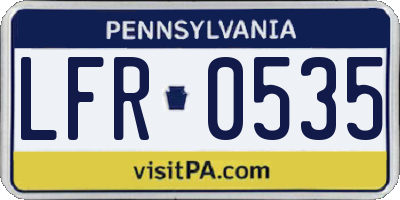 PA license plate LFR0535