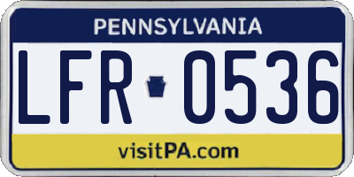 PA license plate LFR0536