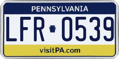 PA license plate LFR0539