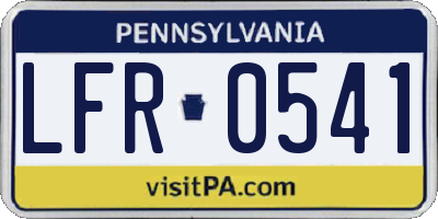 PA license plate LFR0541