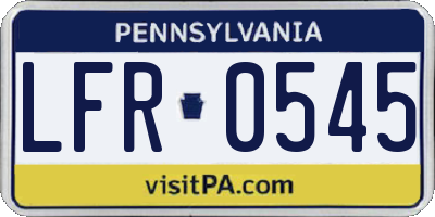 PA license plate LFR0545