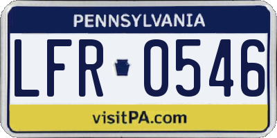 PA license plate LFR0546